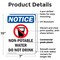 Signmission Non-Potable Water, 7 in W x Rectangle, Plastic OS-2PACK-NS-P-710-V-15107 - alternate 4